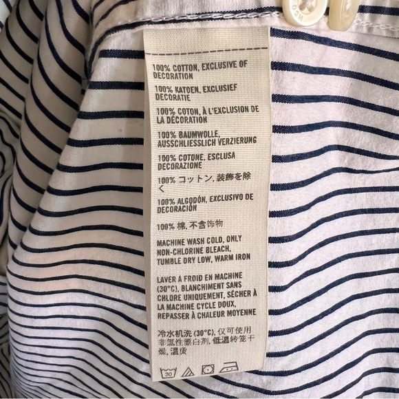 Hollister Stripe Cotton Button Up Shirt SZ M - Picture 7 of 7